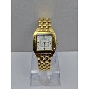 Waltham WAW045 Gold Tone Square Quartz Womens Watch New Battery Size Small